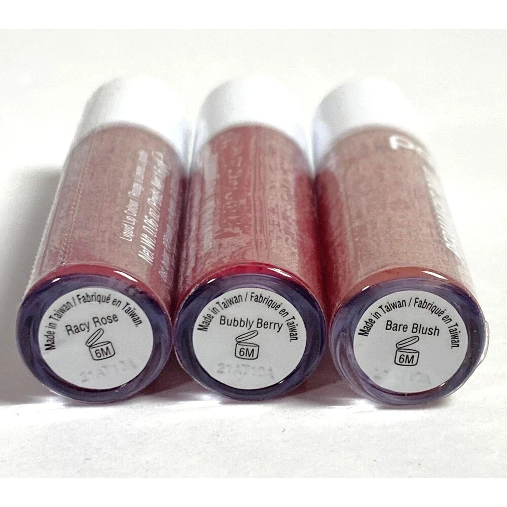 Pop Beauty Lot of 3 Permanent Pout Lip Color Rose / Berry / Blush New Sealed